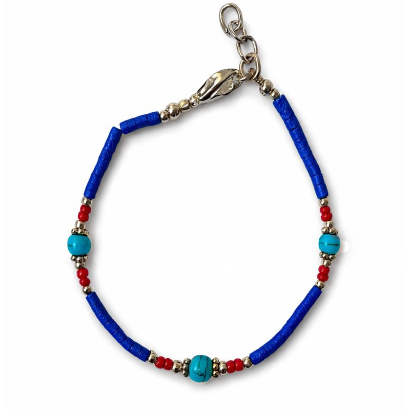 Nepalesisches Armband mit extra feinem Edelstein - Blauer Onyx