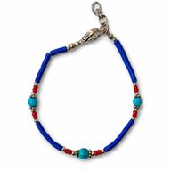 Nepalesisches Armband mit extra feinem Edelstein - Blauer Onyx