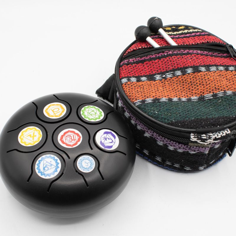 Low Med Happy Drum Schwarzes Chakra - 14x7 cm