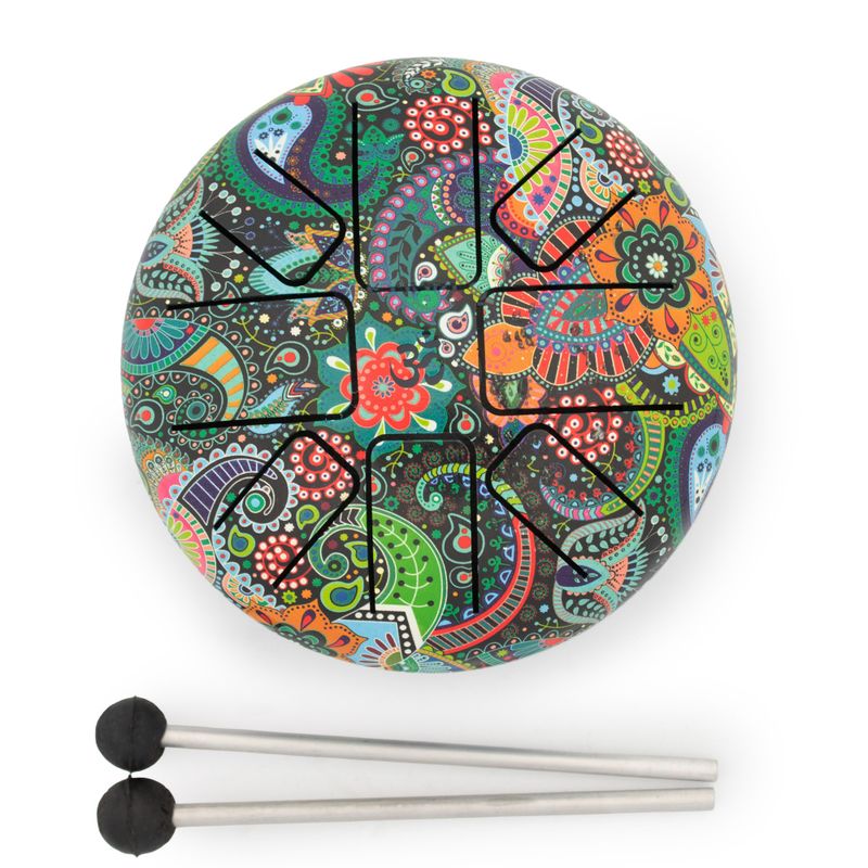 Low Med Happy Drum Mandala Blatt - 14x7cm