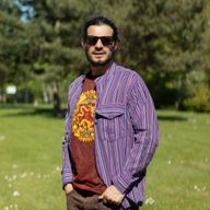 Nomad Sari Großvaterhemd - Schwarz Lila - Medium