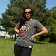 Nomad Sari Stonewashed Baumwoll-T-Shirt - Rebel - Anthrazit - Klein