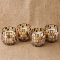 Bernstein-Mosaik - Kerzen in Gläsern - Klein