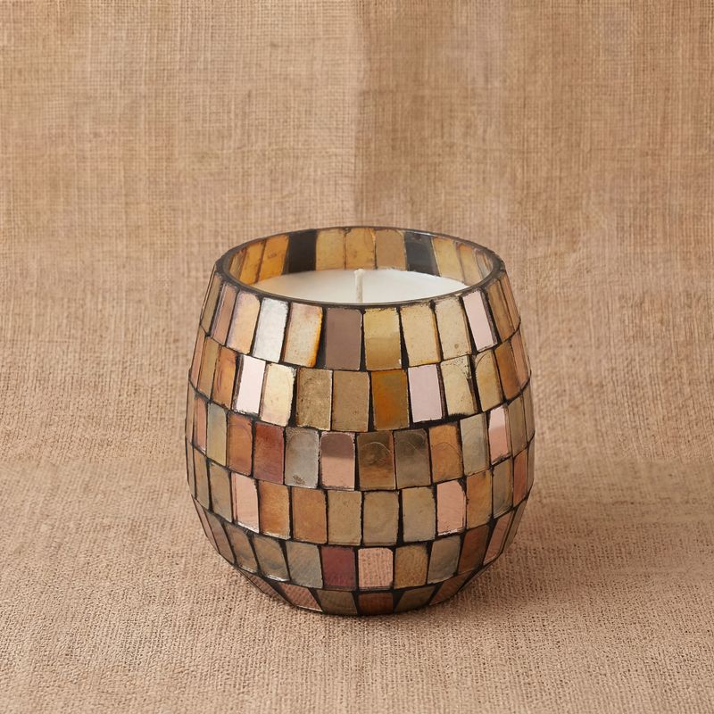 Bernstein-Mosaik - Kerzen in Gläsern - Klein