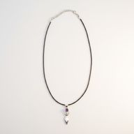Indische Andachtsanhänger - Silberplattiert (45 cm Kordel) - Göttin-Amethyst