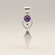 Indische Andachtsanhänger - Silberplattiert (45 cm Kordel) - Göttin-Amethyst