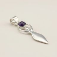 Indische Andachtsanhänger - Silberplattiert (45 cm Kordel) - Göttin-Amethyst
