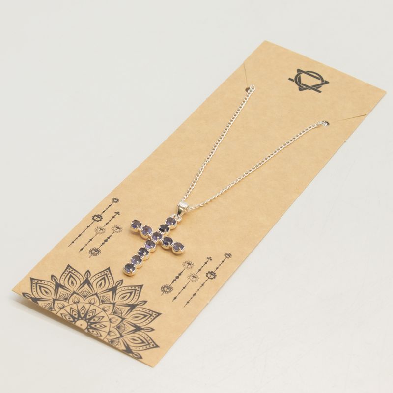 Indische Andachtsanhänger - Versilbert (45 cm Kette) - Ionite-Kruzifix