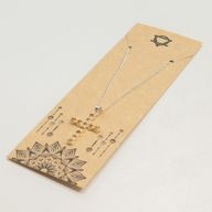 Indische Gebetsanhänger - Silberbeschichtet (45 cm Kette) - Citrin-Kreuz