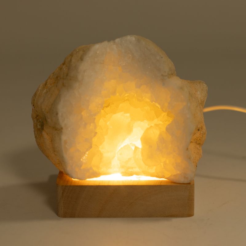 8 cm quadratischer LED-USB-Ständer aus Holz – Kalt-/Warm-/Tageslicht