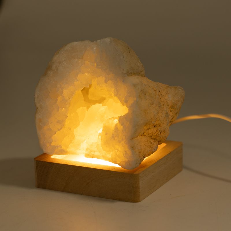 8 cm quadratischer LED-USB-Ständer aus Holz – Kalt-/Warm-/Tageslicht
