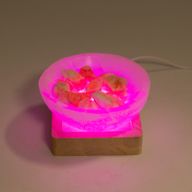 8 cm quadratischer USB-LED-Ständer aus Holz – Mehrfarbig