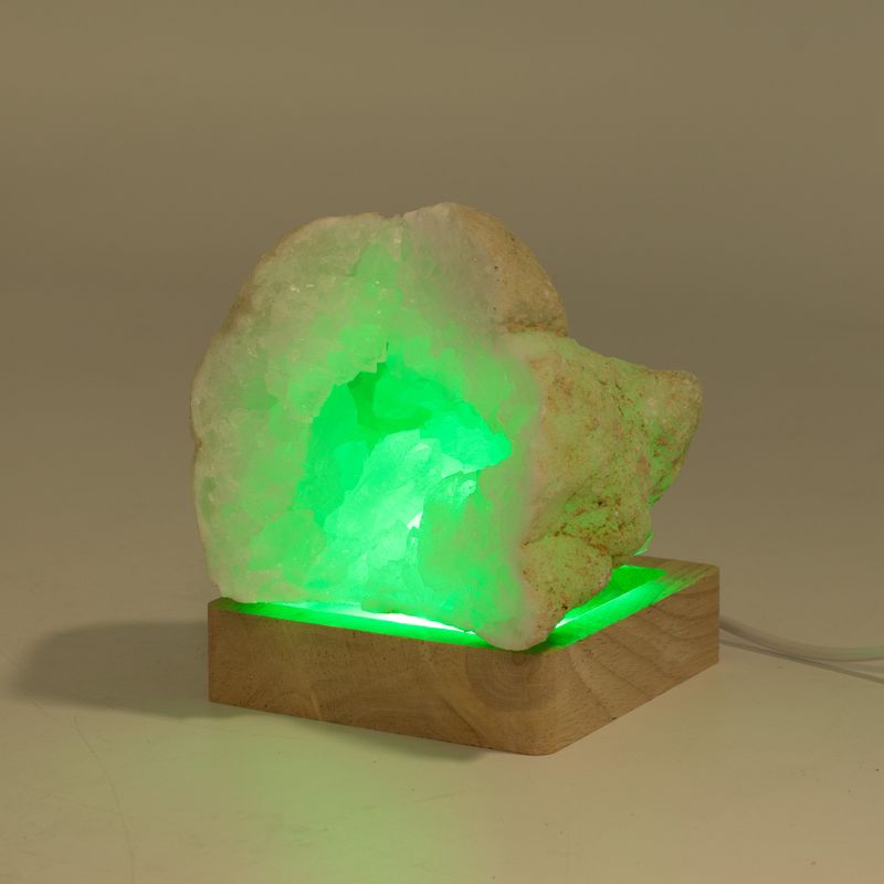 8 cm quadratischer USB-LED-Ständer aus Holz – Mehrfarbig