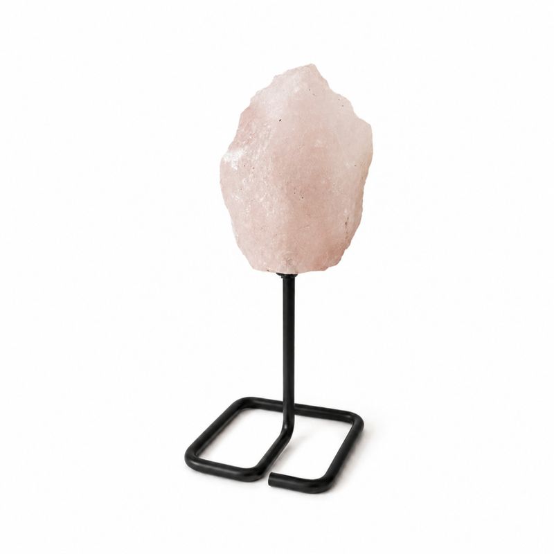 Mineralproben auf Metallständer - Rosenquarz