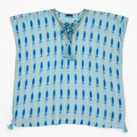 Nomad Sari Auf der Med-Kollektion - Kaftan - Türkis und Blau Kräftiges Fischmuster