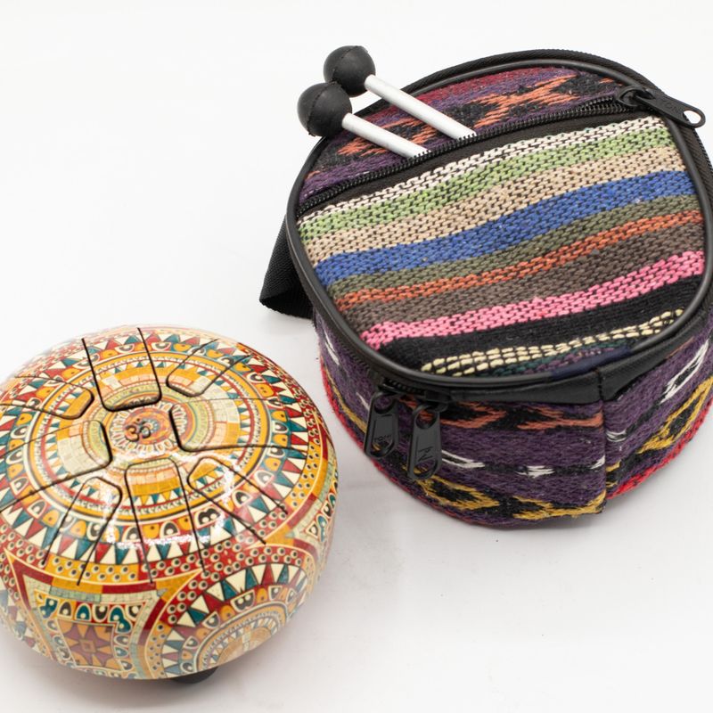 Kleine Happy Drum Om Mandala - 13x9 cm