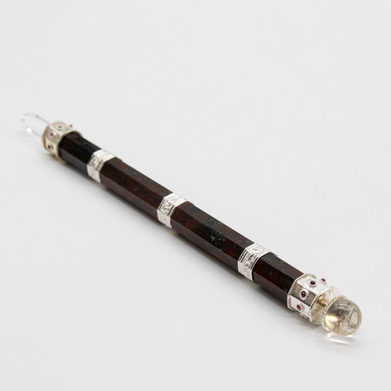Bloodroot Soverign Zauberstab - Extra Lang Fantasie-Jaspis-Magie - Kristallkugel-Spitze - 26 cm
