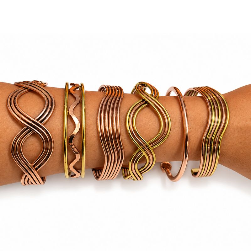 Kupfer-Elementar-Wellen-Armbänder (sortiert)