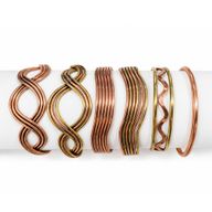 Kupfer-Elementar-Wellen-Armbänder (sortiert)
