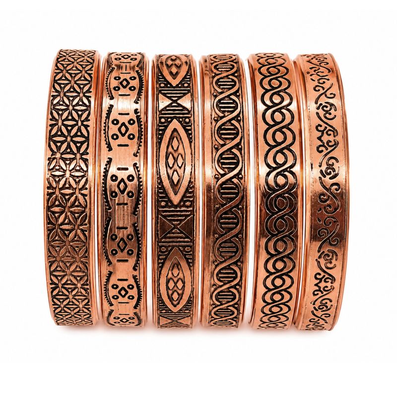 Armbänder aus massivem Kupfer Nomad Energy Collection Gravuren (verschiedene)
