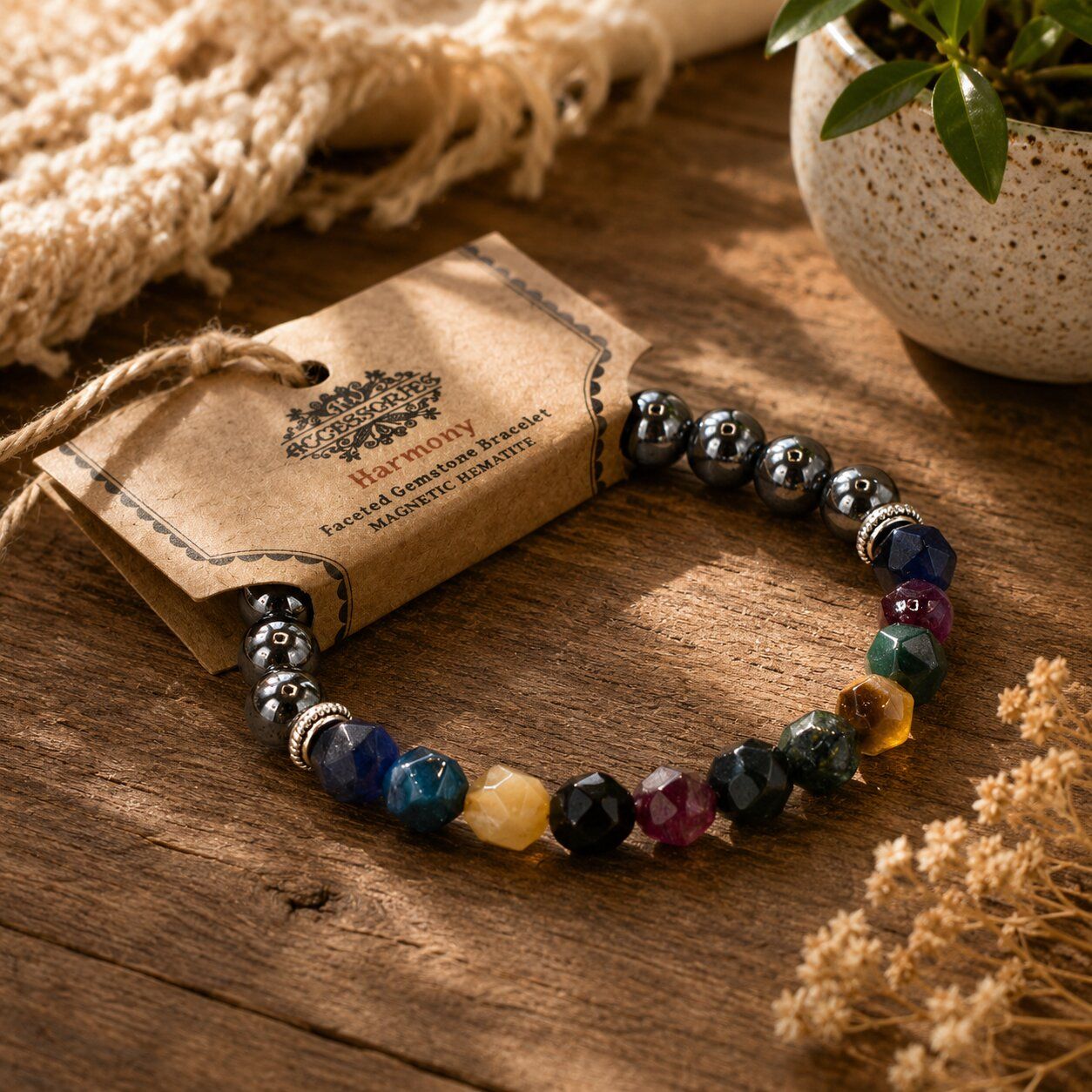 Facettierte Edelstein-Armbänder