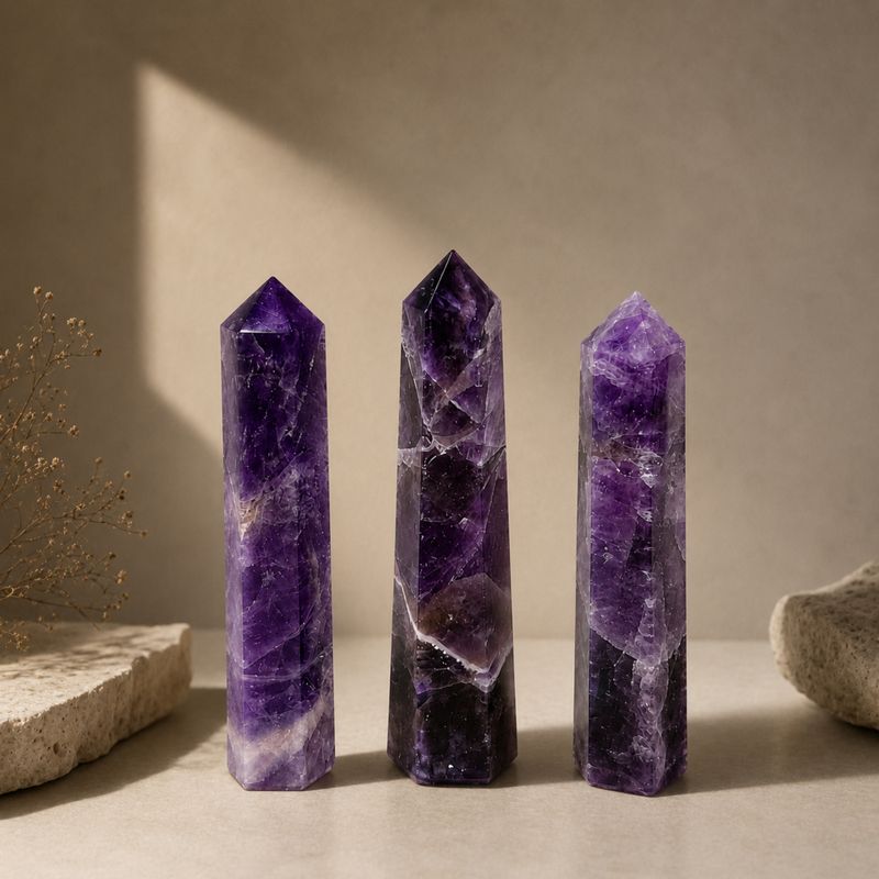 Edelstein-Sechsflächige Obelisk-Spitzen ca. 11 cm - Amethyst