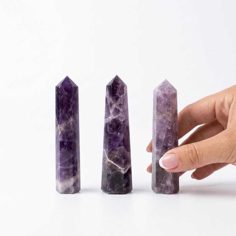 Edelstein-Sechsflächige Obelisk-Spitzen ca. 11 cm - Amethyst