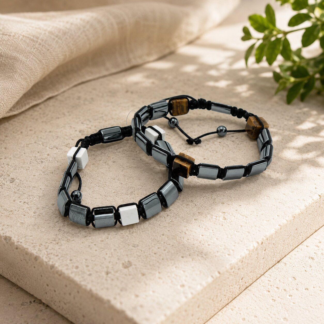 Magnetische Hämatit-Shamballa-Armbänder
