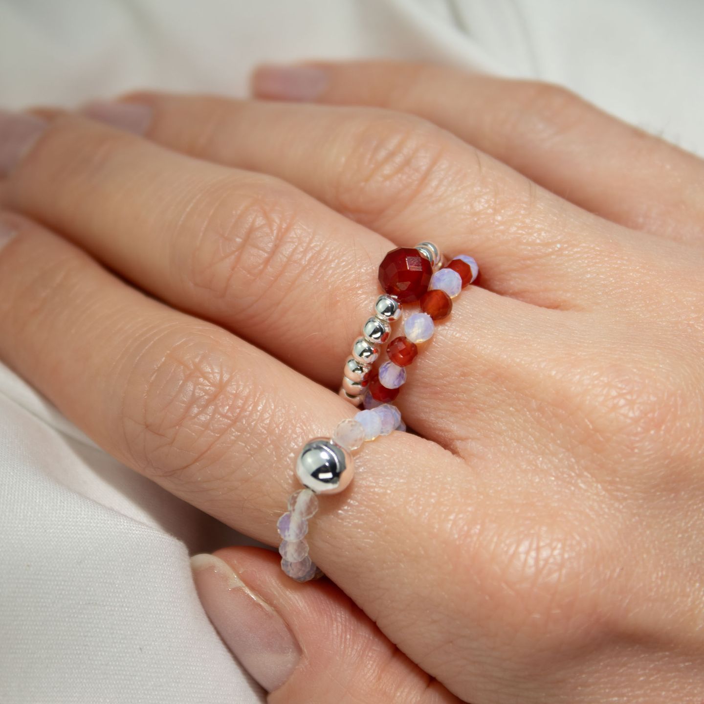 Nymphe – Naturinspirierte Edelstein-Ring-Sets