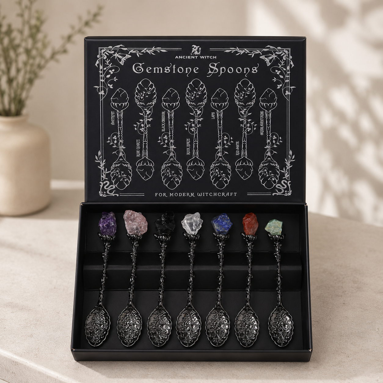 Grossahndel Edelstein-Hexenlöffel-Sets