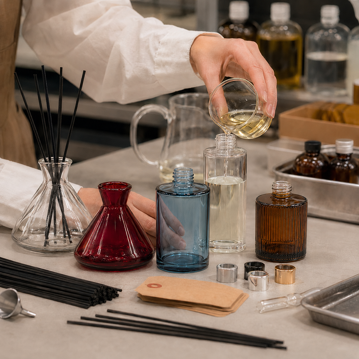 Diffusionsflasche und Diffusordeckel