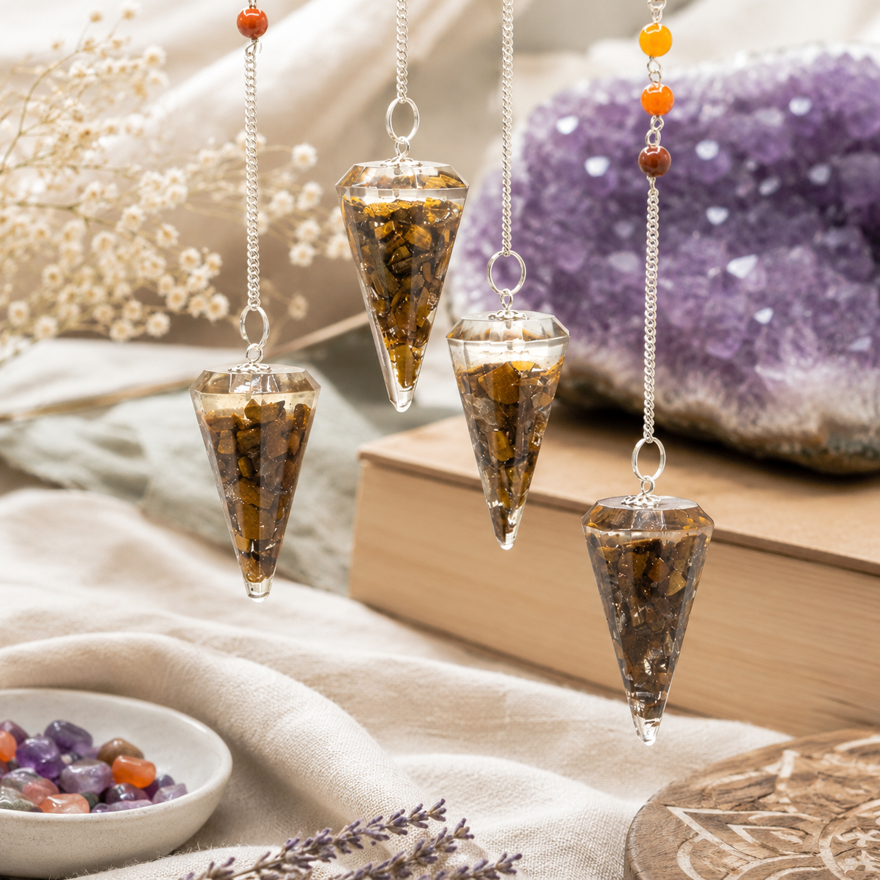 Orgonite Power Chakra Pendel