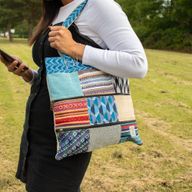 Patchwork Kathmandu Tragetasche – Dhaka-Design (37x38 cm)