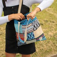 Patchwork Kathmandu Tragetasche – Dhaka-Design (37x38 cm)