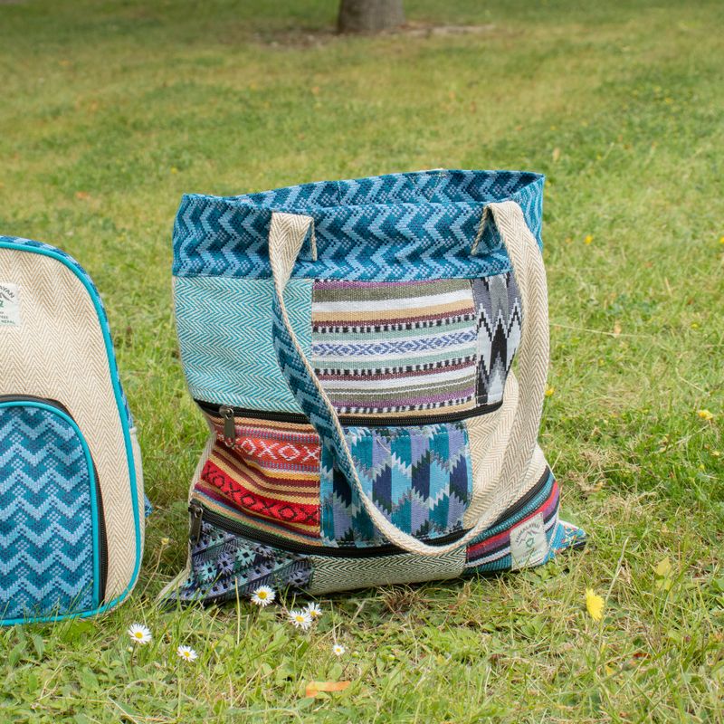 Patchwork Kathmandu Tragetasche – Dhaka-Design (37x38 cm)