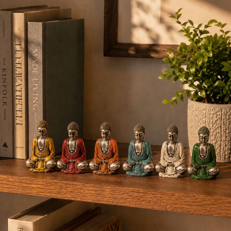Silberner Mini-Buddha (in verschiedenen Farben)