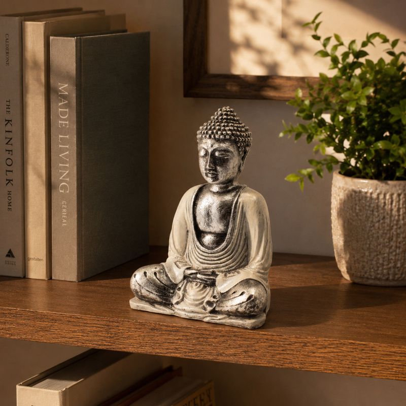 Weiß und Grau Buddha - Mittel