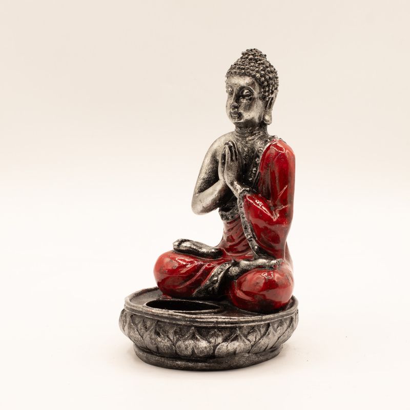 Buddha-Kerzenhalter - Rot - Mittel