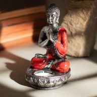 Buddha-Kerzenhalter - Rot - Mittel