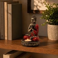 Buddha-Kerzenhalter - Rot - Mittel
