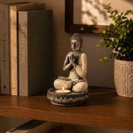 Buddha Kerzenhalter - Weiß - Medium