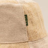 Gepatchter Hanf- und Baumwoll-Boho-Festivalhut - Natur