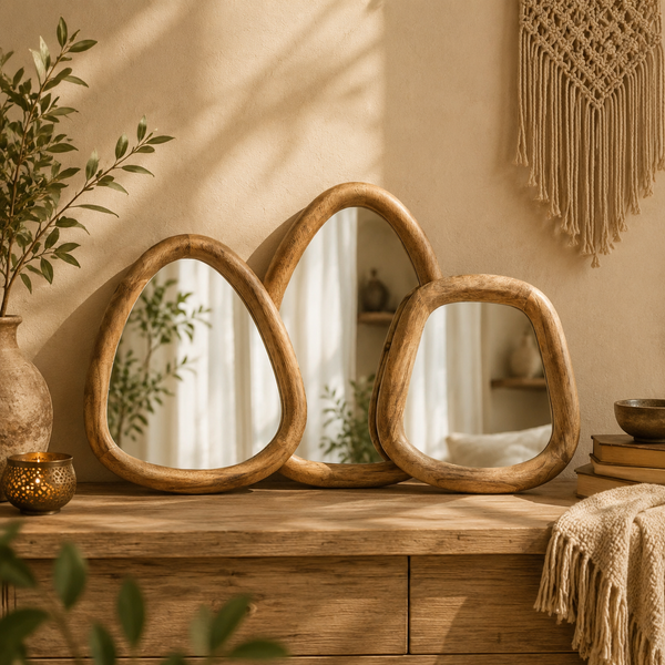 Großhandel Sets mit 3 kieselsteinförmigen Spiegeln