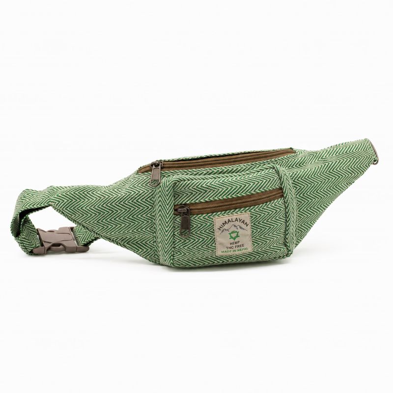 Baumwoll-Hanf-Stil Gürteltasche (oder Bauchtasche) - Salbeigrün