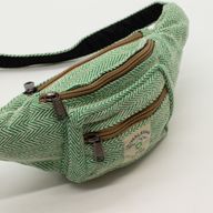 Baumwoll-Hanf-Stil Gürteltasche (oder Bauchtasche) - Salbeigrün
