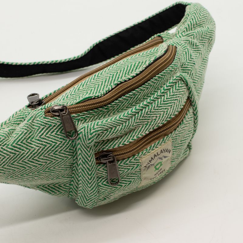 Baumwoll-Hanf-Stil Gürteltasche (oder Bauchtasche) - Salbeigrün