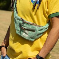 Baumwoll-Hanf-Stil Gürteltasche (oder Bauchtasche) - Salbeigrün