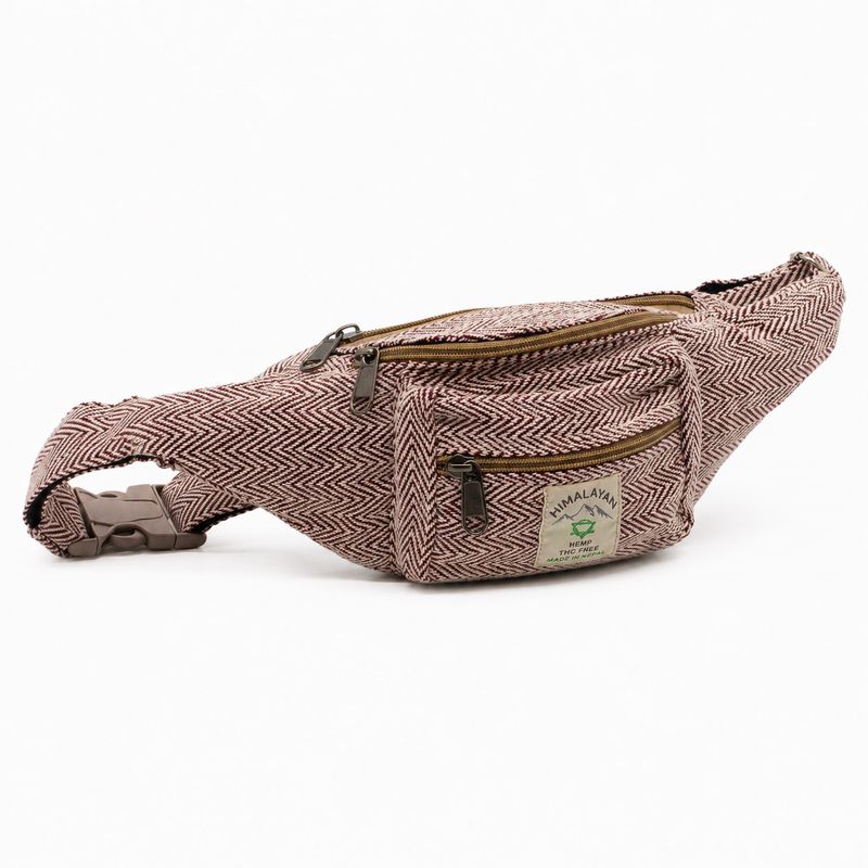 Baumwoll-Hanf-Stil Gürteltasche (oder Fanny-Tasche) - Weinrot