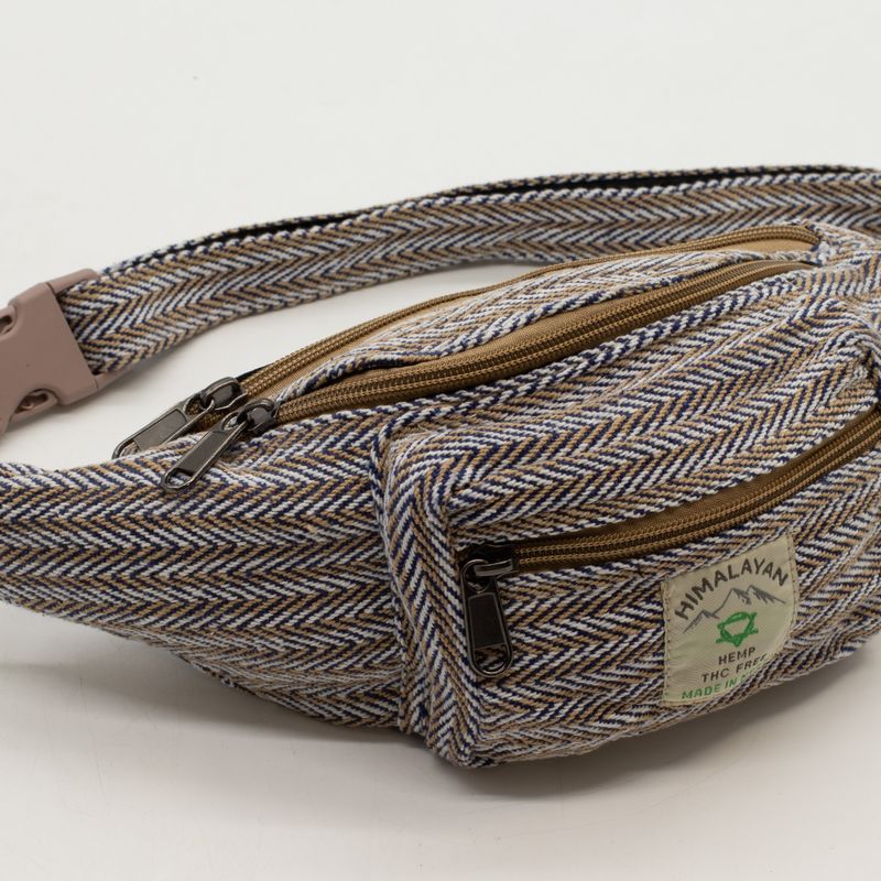 Gürteltasche (oder Hüfttasche) im Baumwoll-Hanf-Stil - Blau