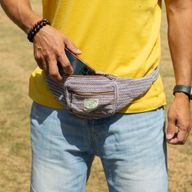 Gürteltasche (oder Hüfttasche) im Baumwoll-Hanf-Stil - Blau